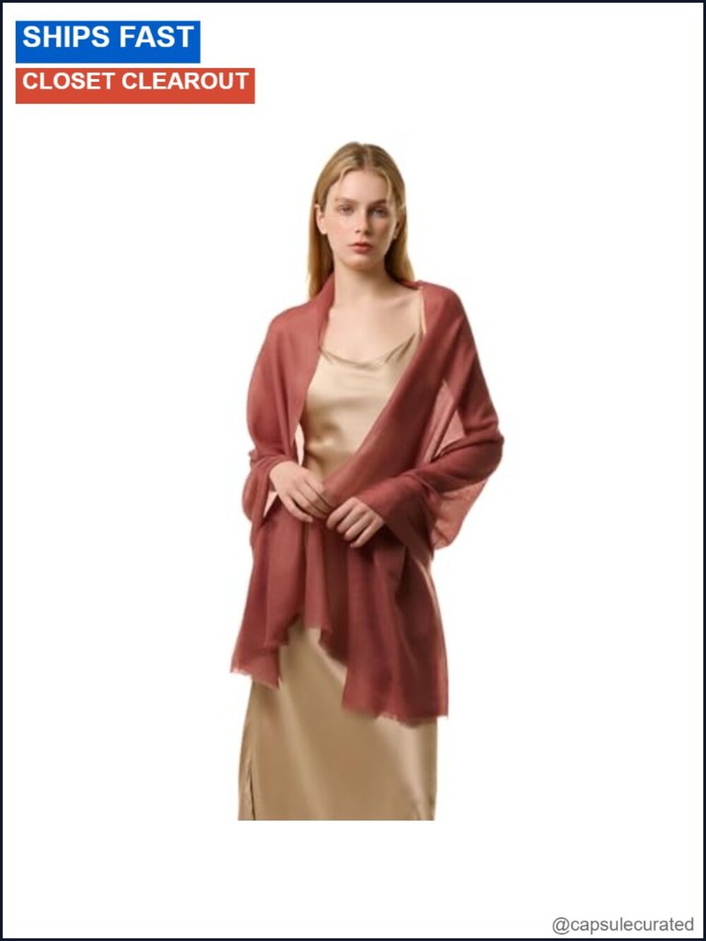 100% Cashmere Shawl Wrap Women 75x30 Featherlight Sheer Scarf